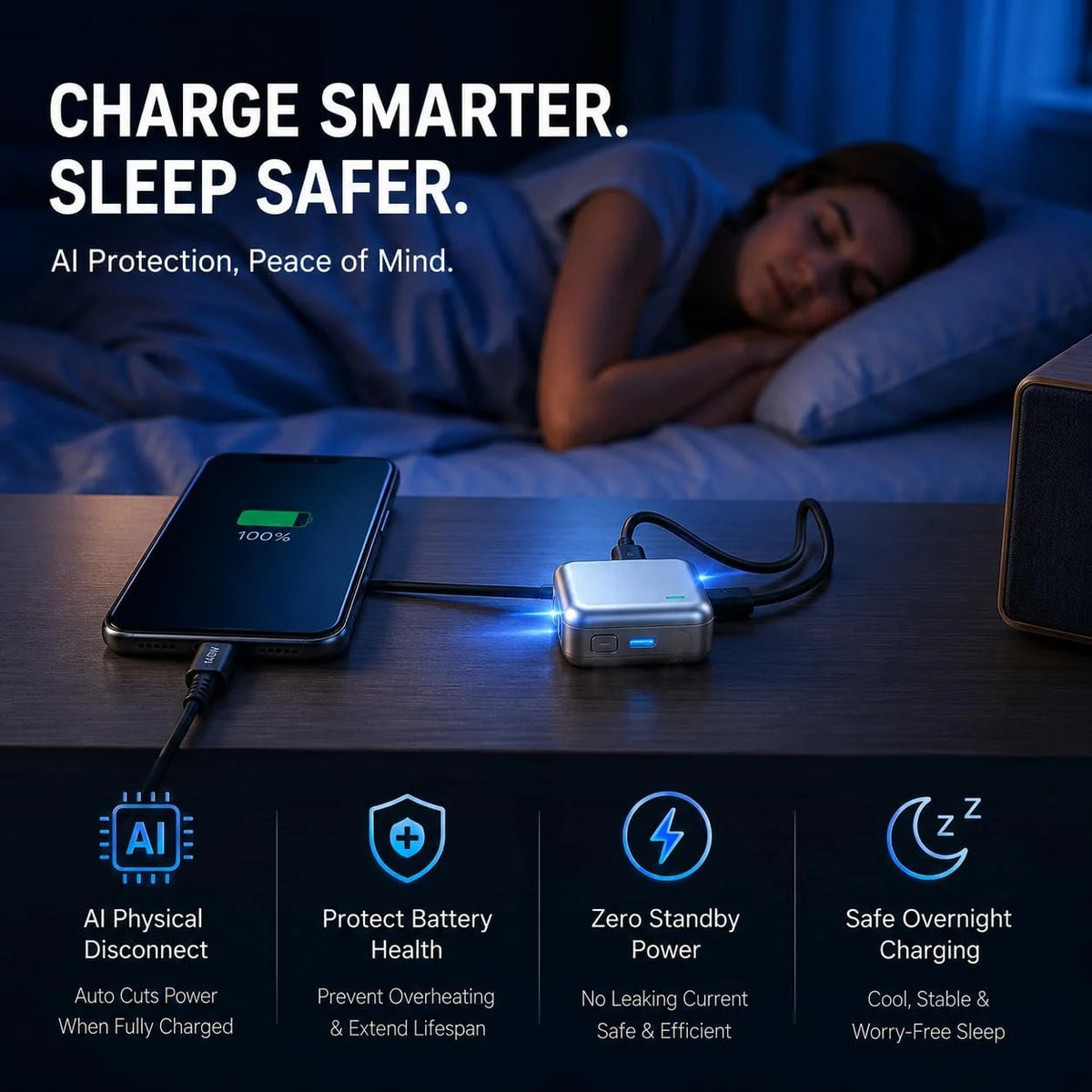 PopGuard 140W Automatic Charging Disconnector | Smart Auto Power Cut-Off Battery Guardian | Fast Charging Protector -