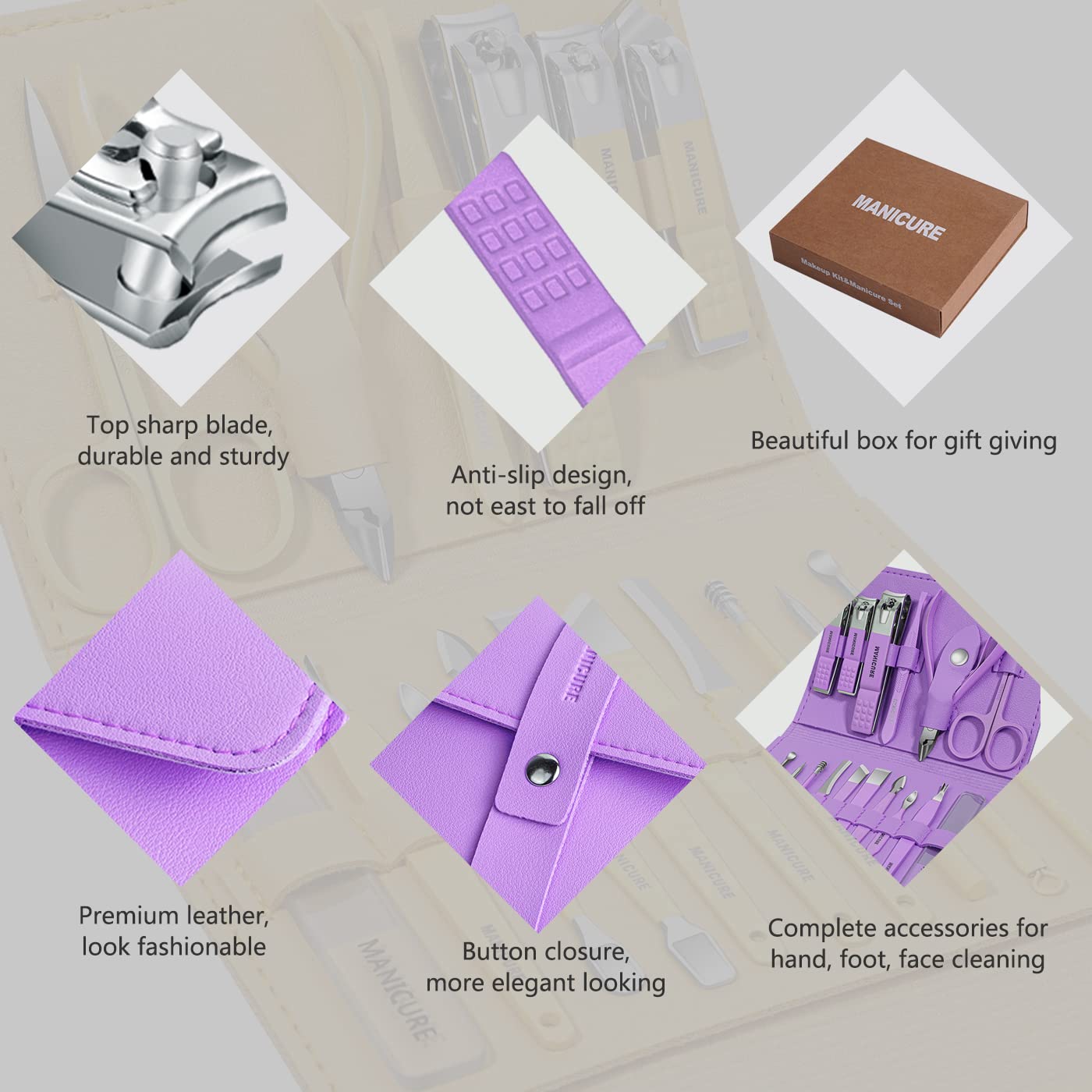 16 Pcs Manicure & Pedicure Set
