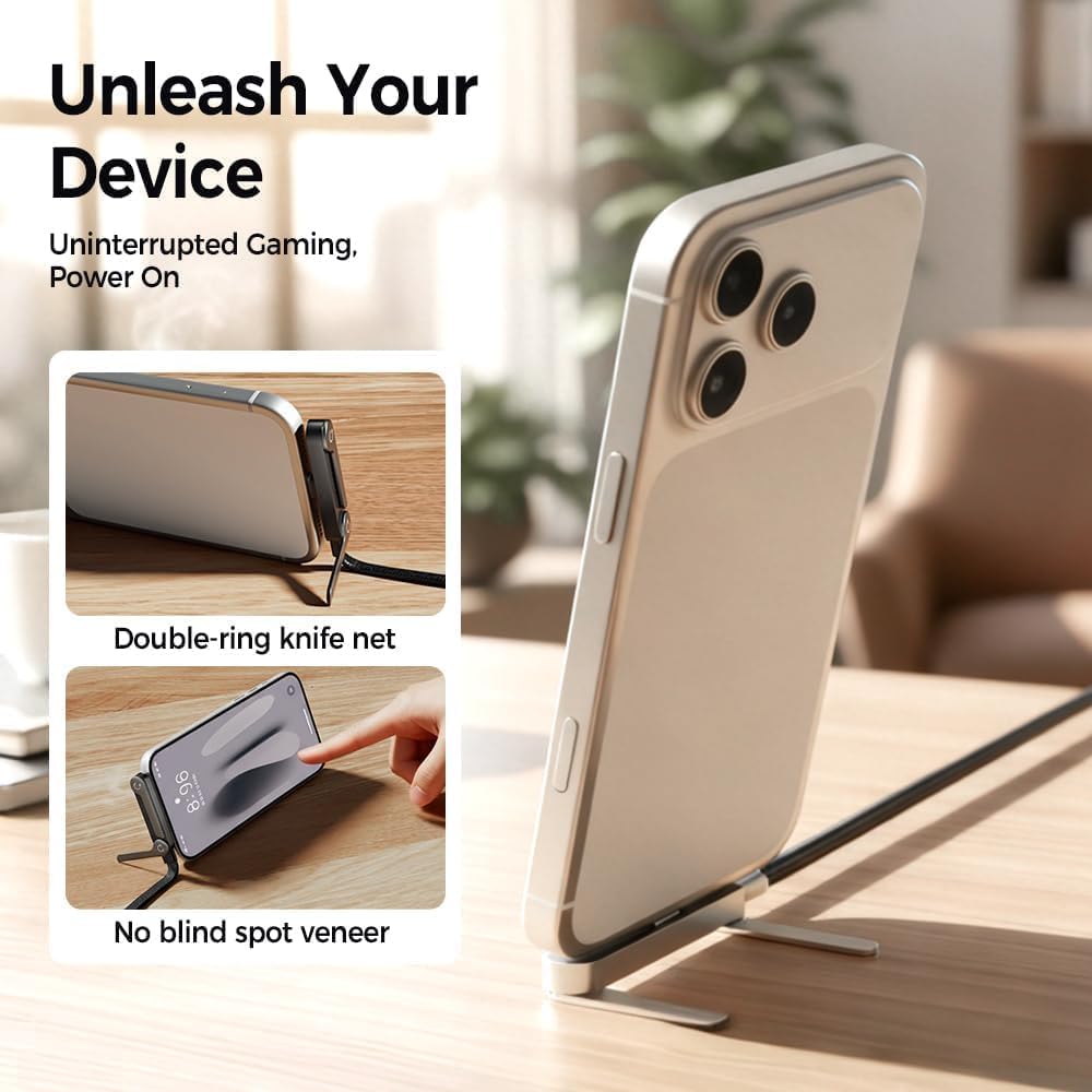 2-In-1 Data Charging Cable With Stand | Nylon Braided USB C To USB C Cable 1.5M | 240W Fast Charging Cable Cord For Smartphones, Tablets & Laptops