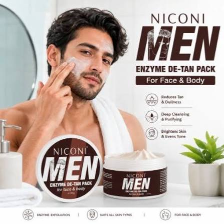Niconi Men Enzyme De-Tan Pack for Face & Body