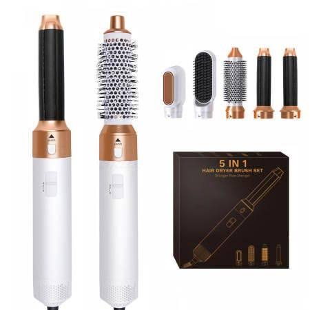 5 In 1 Hair Styler Hot Air Brush Volumizer Straightener Curler Durable Portable